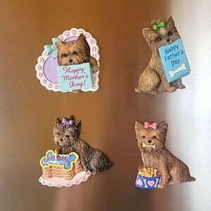 Set of "Happy "Holiday Yorkie Magnets